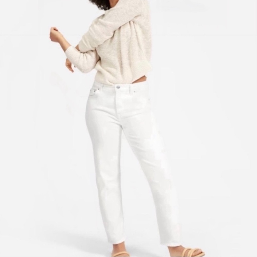 Everlane Straight Leg White Jeans